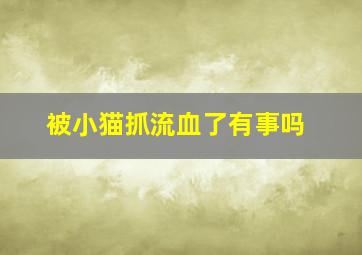 被小猫抓流血了有事吗