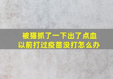 被猫抓了一下出了点血以前打过疫苗没打怎么办