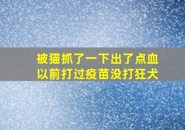 被猫抓了一下出了点血以前打过疫苗没打狂犬