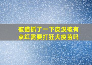 被猫抓了一下皮没破有点红需要打狂犬疫苗吗