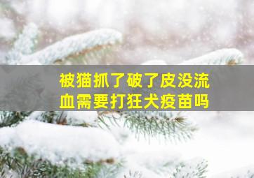 被猫抓了破了皮没流血需要打狂犬疫苗吗