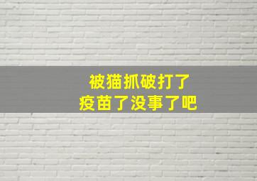 被猫抓破打了疫苗了没事了吧