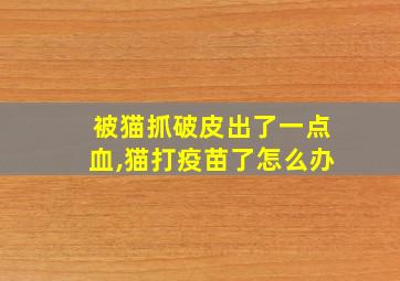 被猫抓破皮出了一点血,猫打疫苗了怎么办