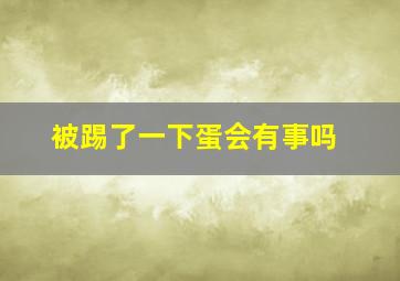 被踢了一下蛋会有事吗