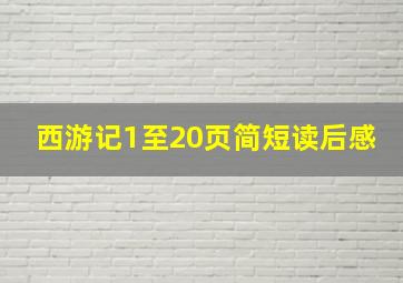 西游记1至20页简短读后感