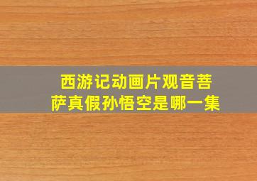 西游记动画片观音菩萨真假孙悟空是哪一集