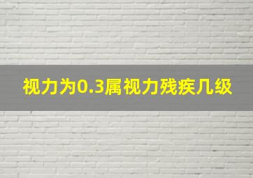 视力为0.3属视力残疾几级