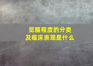 觉醒程度的分类及临床表现是什么