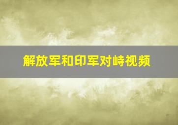 解放军和印军对峙视频