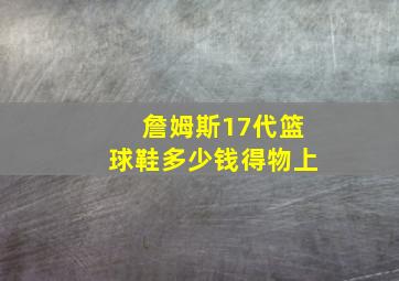 詹姆斯17代篮球鞋多少钱得物上