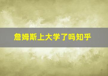 詹姆斯上大学了吗知乎