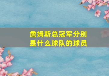 詹姆斯总冠军分别是什么球队的球员