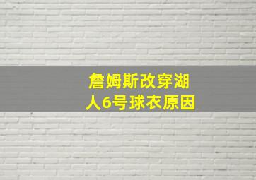 詹姆斯改穿湖人6号球衣原因