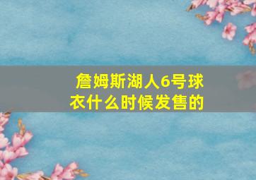 詹姆斯湖人6号球衣什么时候发售的