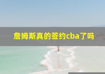 詹姆斯真的签约cba了吗