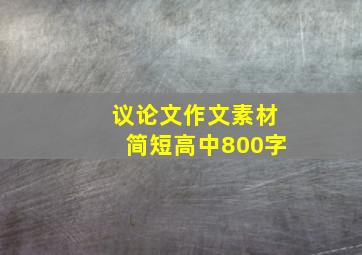 议论文作文素材简短高中800字