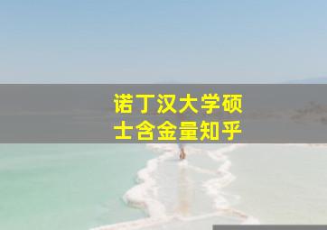 诺丁汉大学硕士含金量知乎