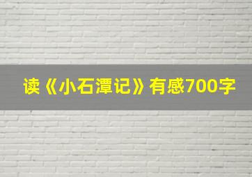 读《小石潭记》有感700字