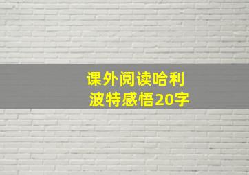 课外阅读哈利波特感悟20字