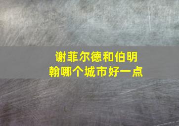 谢菲尔德和伯明翰哪个城市好一点