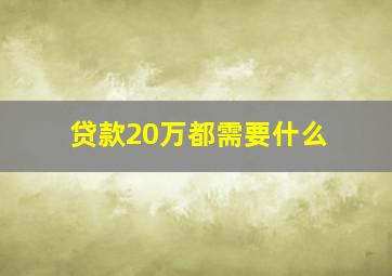 贷款20万都需要什么