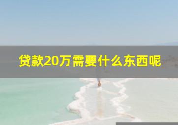 贷款20万需要什么东西呢