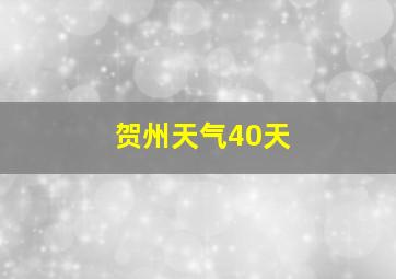 贺州天气40天