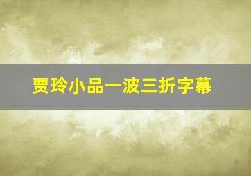 贾玲小品一波三折字幕