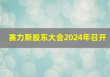 赛力斯股东大会2024年召开