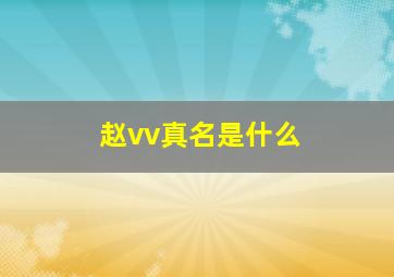 赵vv真名是什么