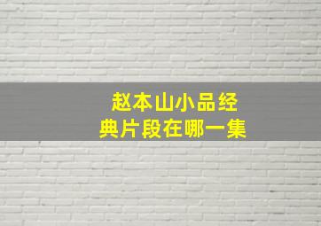 赵本山小品经典片段在哪一集