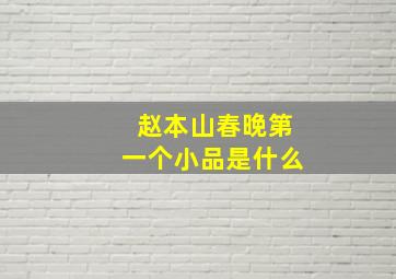 赵本山春晚第一个小品是什么