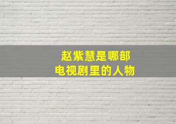 赵紫慧是哪部电视剧里的人物