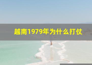 越南1979年为什么打仗