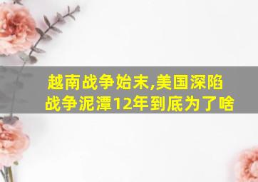 越南战争始末,美国深陷战争泥潭12年到底为了啥