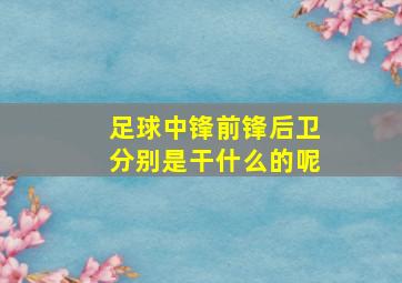 足球中锋前锋后卫分别是干什么的呢