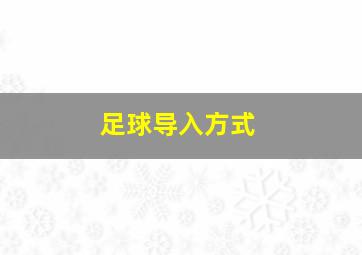 足球导入方式