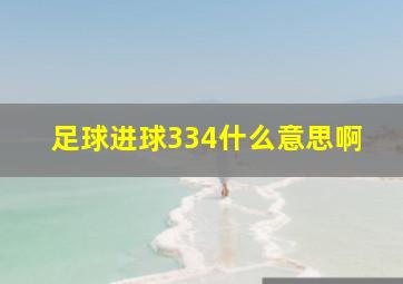 足球进球334什么意思啊