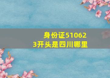 身份证510623开头是四川哪里