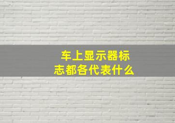 车上显示器标志都各代表什么