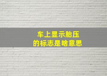 车上显示胎压的标志是啥意思