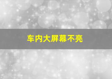 车内大屏幕不亮