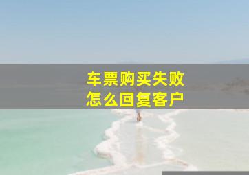 车票购买失败怎么回复客户