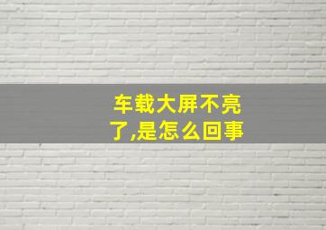 车载大屏不亮了,是怎么回事