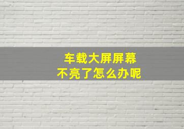 车载大屏屏幕不亮了怎么办呢