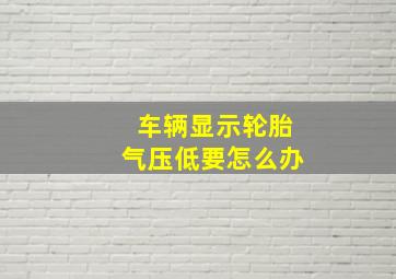 车辆显示轮胎气压低要怎么办