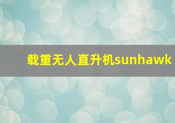 载重无人直升机sunhawk