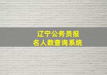 辽宁公务员报名人数查询系统