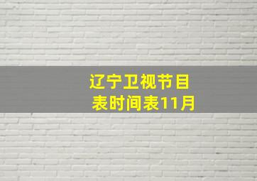 辽宁卫视节目表时间表11月