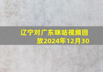 辽宁对广东咪咕视频回放2024年12月30